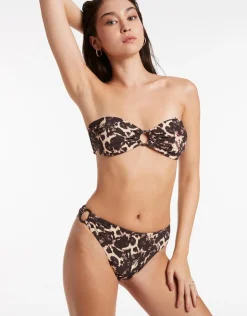 Jets Allure Trim Bandeau Bikini Top - Black Fashion