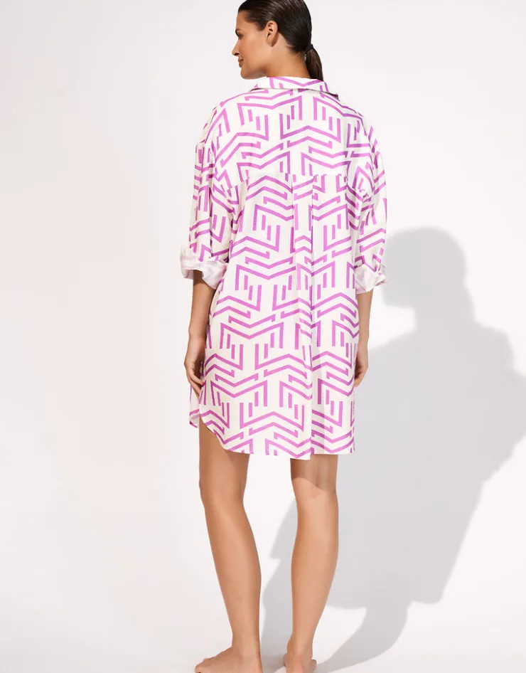 Maryan Mehlhorn Beach Shirt - White Violet New