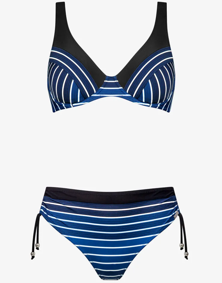 Charmline Blue Illusion Underwired Bikini Set - Blue and White Sale