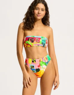 Seafolly Cuba Bandeau Bikini Top - Turquoise Discount