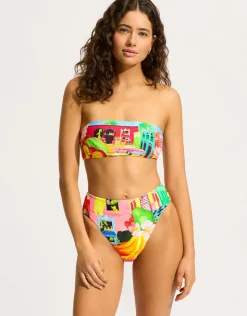 Seafolly Cuba Bandeau Bikini Top - Turquoise Discount
