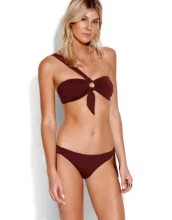 Seafolly Active Ring Front Bandeau Bikini Top - Plum Fashion