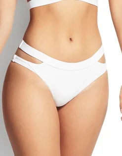 Seafolly Active Split Band Hipster Bikini Bottom - White New