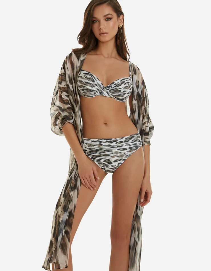 Roidal Africa Midi Beach Shirt - Animal Hot