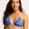 Seafolly Ahoy Reversible Slide Tri Bikini Top - Azure Sale