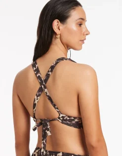 Jets Allure Soft Tri Bikini Top - Black New