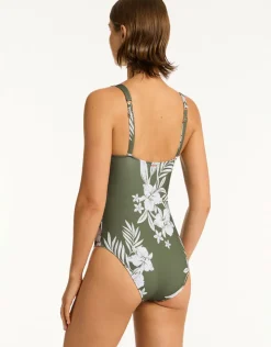 Sea Level Aloha Longline Tri Swimsuit - Khaki Discount