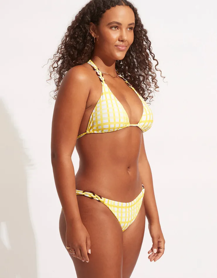 Seafolly Amalfi Check Trim Hipster Bikini Pant - Lime Light Sale