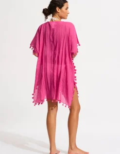 Seafolly Amnesia Kaftan - Hot Pink New