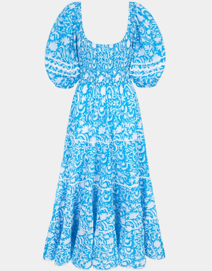 Pink City Prints Angelina Dress - Aqua Begonia Online