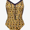 Charmline Animal Accents Moulded Swimsuit - Black Tabac New