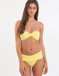 Jo Severin Anna Twist Bandeau Bikini Top - Lemon Sale