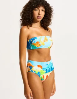 Seafolly Aquarius Bandeau Bikini Top - Turquoise Clearance