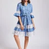 Iconique Aura 3/4 Sleeve Dress - Capri Blue New