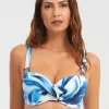 Nuria Ferrer Azura Underwired Balcony Bikini Top - Blue and White Online