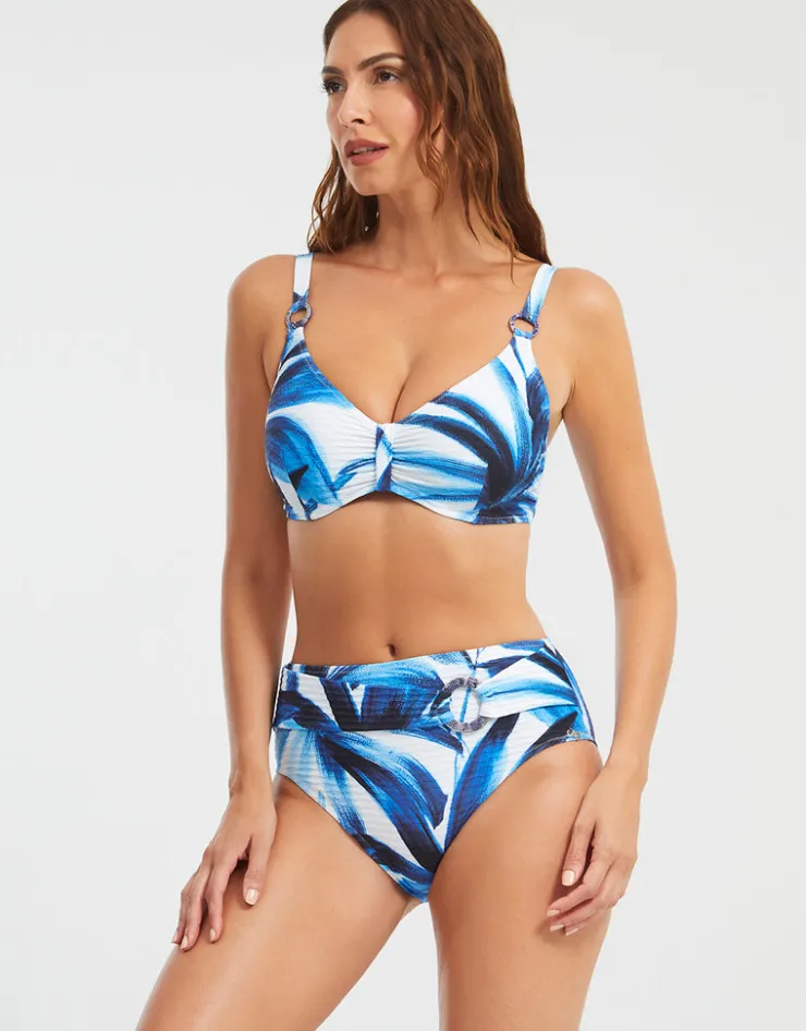 Nuria Ferrer Azura Underwired Bikini Top - Blue and White New