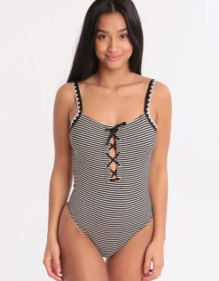 Banana Moon Basichic Icone Swimsuit - Black Stripe Fashion