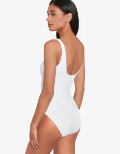 Lauren Ralph Lauren Beach Club Solids Ring OTS Swimsuit - White Outlet
