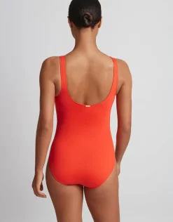 Lauren Ralph Lauren Beach Club Solids Ring OTS Swimsuit - Persimmon Online