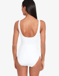 Lauren Ralph Lauren Beach Club Solids Ring OTS Swimsuit - White Outlet