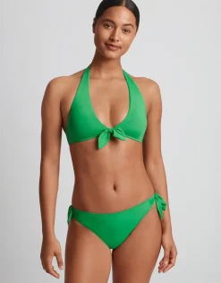 Lauren Ralph Lauren Beach Club Solids Side Tie Scoop Hipster Bikini Pant - Palm Green Outlet