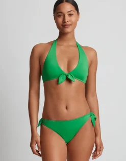 Lauren Ralph Lauren Beach Club Solids Tie Front Halter Bikini Top - Palm Green Online