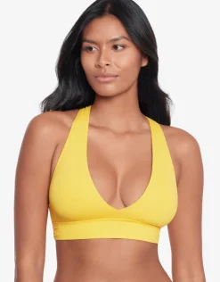 Lauren Ralph Lauren Beach Club Solids Twist X Back Bikini Top - Yellow Best