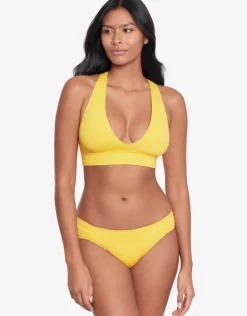 Lauren Ralph Lauren Beach Club Solids Twist X Back Bikini Top - Yellow Best