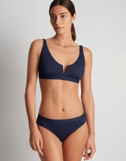 Lauren Ralph Lauren Beach Club Solids V Wire OTS Bikini Top - Dark Navy Clearance