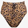 Watercult Beach Pebbles High Waist Bikini Pant - Black Sandstone Hot