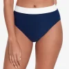 Lauren Ralph Lauren Bel Air High Waist Bikini Pant - Navy and White Hot