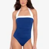 Lauren Ralph Lauren Bel Air Mio Bandeau Swimsuit - Sapphire New