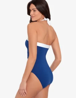 Lauren Ralph Lauren Bel Air Mio Bandeau Swimsuit - Sapphire New