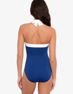 Lauren Ralph Lauren Bel Air Mio Bandeau Swimsuit - Sapphire New