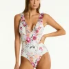 Sea Level Belle Frill Swimsuit - Coconut Sale