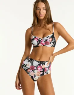 Sea Level Belle Panelled High Waist Bikini Pant - Black Fashion