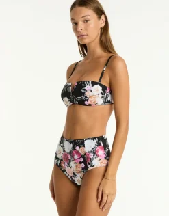Sea Level Belle Panelled High Waist Bikini Pant - Black Fashion