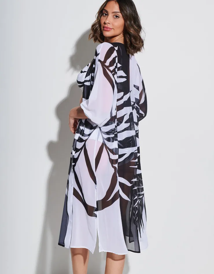 Roidal Black and White Midi Beach Shirt Online