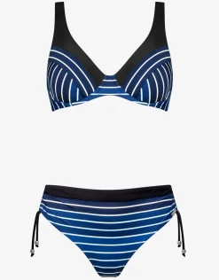 Charmline Blue Illusion Underwired Bikini Set - Blue and White Sale