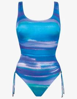 Charmline Blue Symphony Inclusive Fit Swimsuit - Aqua Flow Outlet