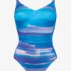 Charmline Blue Symphony Triple Strap Swimsuit - Aqua Flow Hot