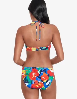 Lauren Ralph Lauren Bold Abstract Floral V Wire Bandeau Bikini Top New