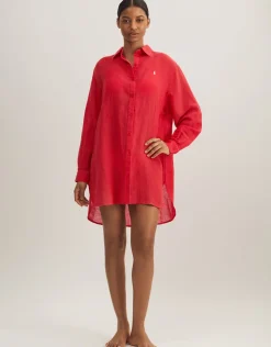 Polo Ralph Lauren Boyfriend Shirt - Coral Hot