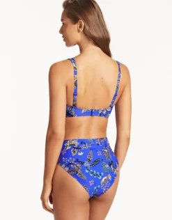 Sea Level Carnivale High Waist Bikini Pant - Cobalt Clearance