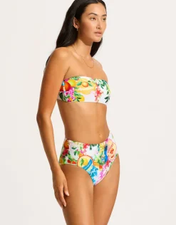 Seafolly Ciao Bella Bandeau Bikini Top - White Discount