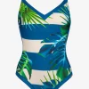 Charmline Coastal Relax Underwired Swimsuit - Caribbean Breeze Fashion