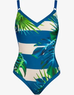 Charmline Coastal Relax Underwired Swimsuit - Caribbean Breeze Fashion