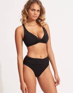 Seafolly Collective DD Double Wrap Front Bikini Top - Black Best