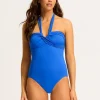 Seafolly Collective Halter Bandeau Swimsuit - Azure Sale