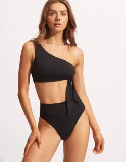 Seafolly Collective High Cut Rio Bikini Pant - Black Hot